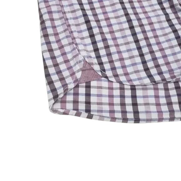 Rockstar Jeans Plaid Checks Shirt Snap Button Contrast Roll tab Rare Unique XS S - Picture 6 of 10